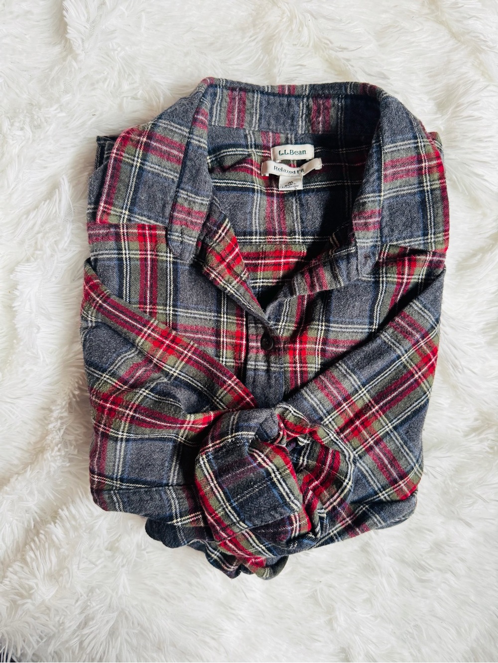 LL Bean Plaid Button Up Shirt